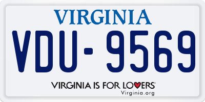 VA license plate VDU9569