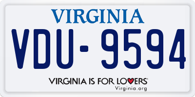 VA license plate VDU9594