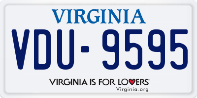 VA license plate VDU9595