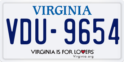 VA license plate VDU9654