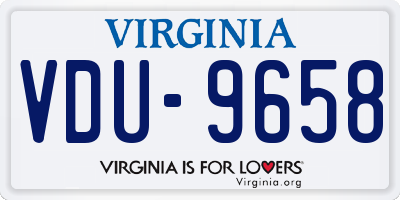 VA license plate VDU9658
