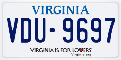VA license plate VDU9697