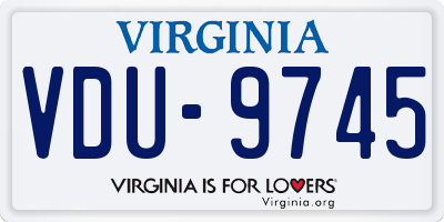 VA license plate VDU9745
