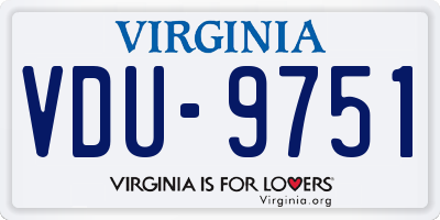 VA license plate VDU9751