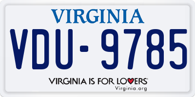 VA license plate VDU9785