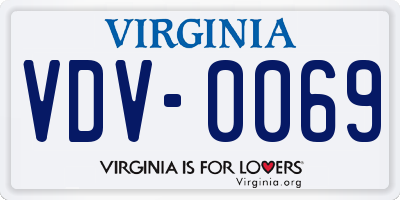 VA license plate VDV0069