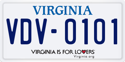 VA license plate VDV0101