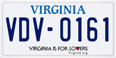 VA license plate VDV0161
