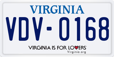 VA license plate VDV0168