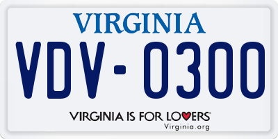 VA license plate VDV0300