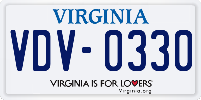 VA license plate VDV0330
