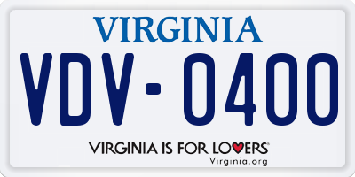 VA license plate VDV0400