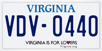 VA license plate VDV0440