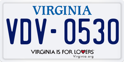 VA license plate VDV0530