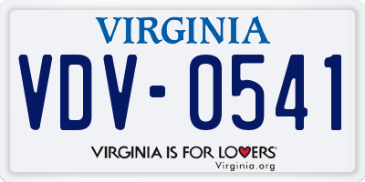 VA license plate VDV0541