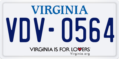 VA license plate VDV0564