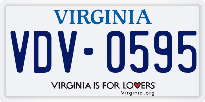 VA license plate VDV0595