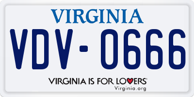 VA license plate VDV0666