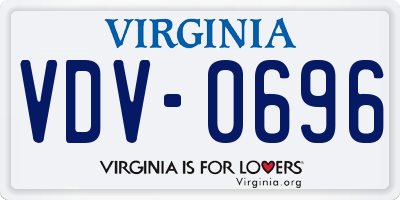 VA license plate VDV0696