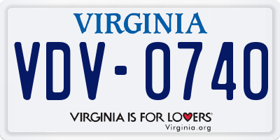 VA license plate VDV0740