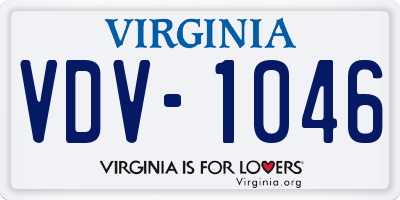 VA license plate VDV1046