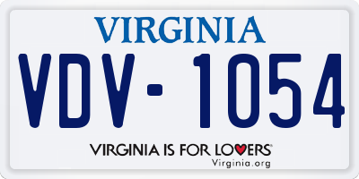 VA license plate VDV1054