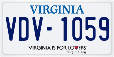 VA license plate VDV1059