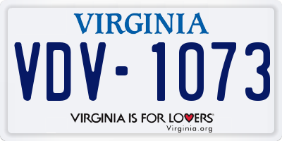 VA license plate VDV1073