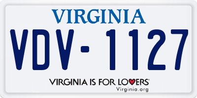 VA license plate VDV1127