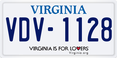VA license plate VDV1128