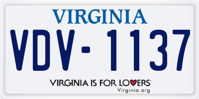 VA license plate VDV1137