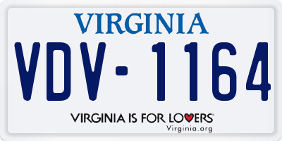 VA license plate VDV1164