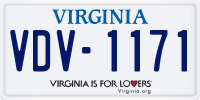 VA license plate VDV1171