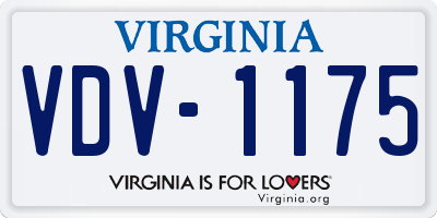 VA license plate VDV1175