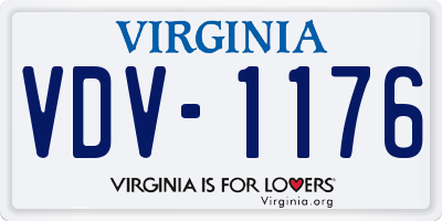 VA license plate VDV1176