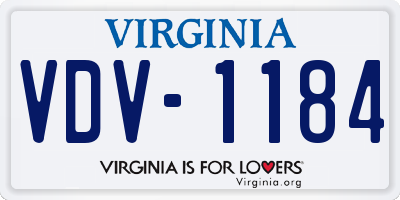VA license plate VDV1184