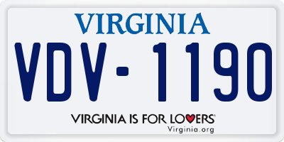 VA license plate VDV1190