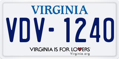 VA license plate VDV1240