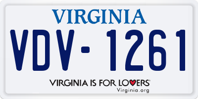 VA license plate VDV1261