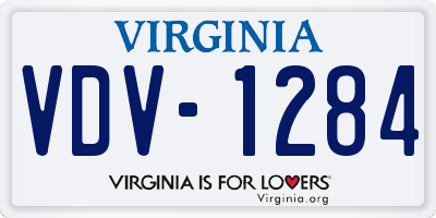 VA license plate VDV1284