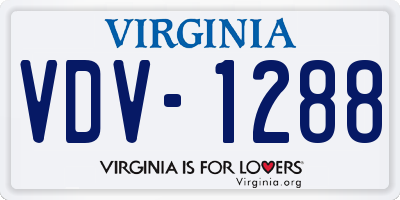 VA license plate VDV1288