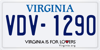 VA license plate VDV1290