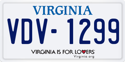 VA license plate VDV1299
