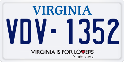 VA license plate VDV1352