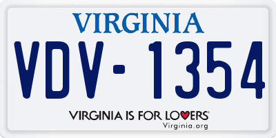 VA license plate VDV1354