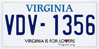 VA license plate VDV1356