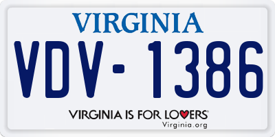 VA license plate VDV1386