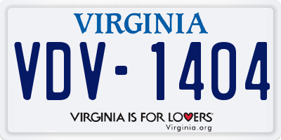 VA license plate VDV1404