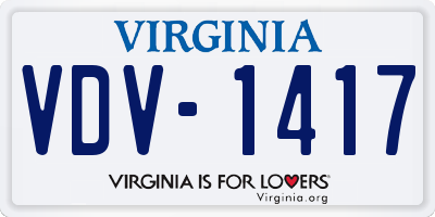 VA license plate VDV1417