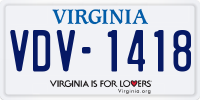 VA license plate VDV1418
